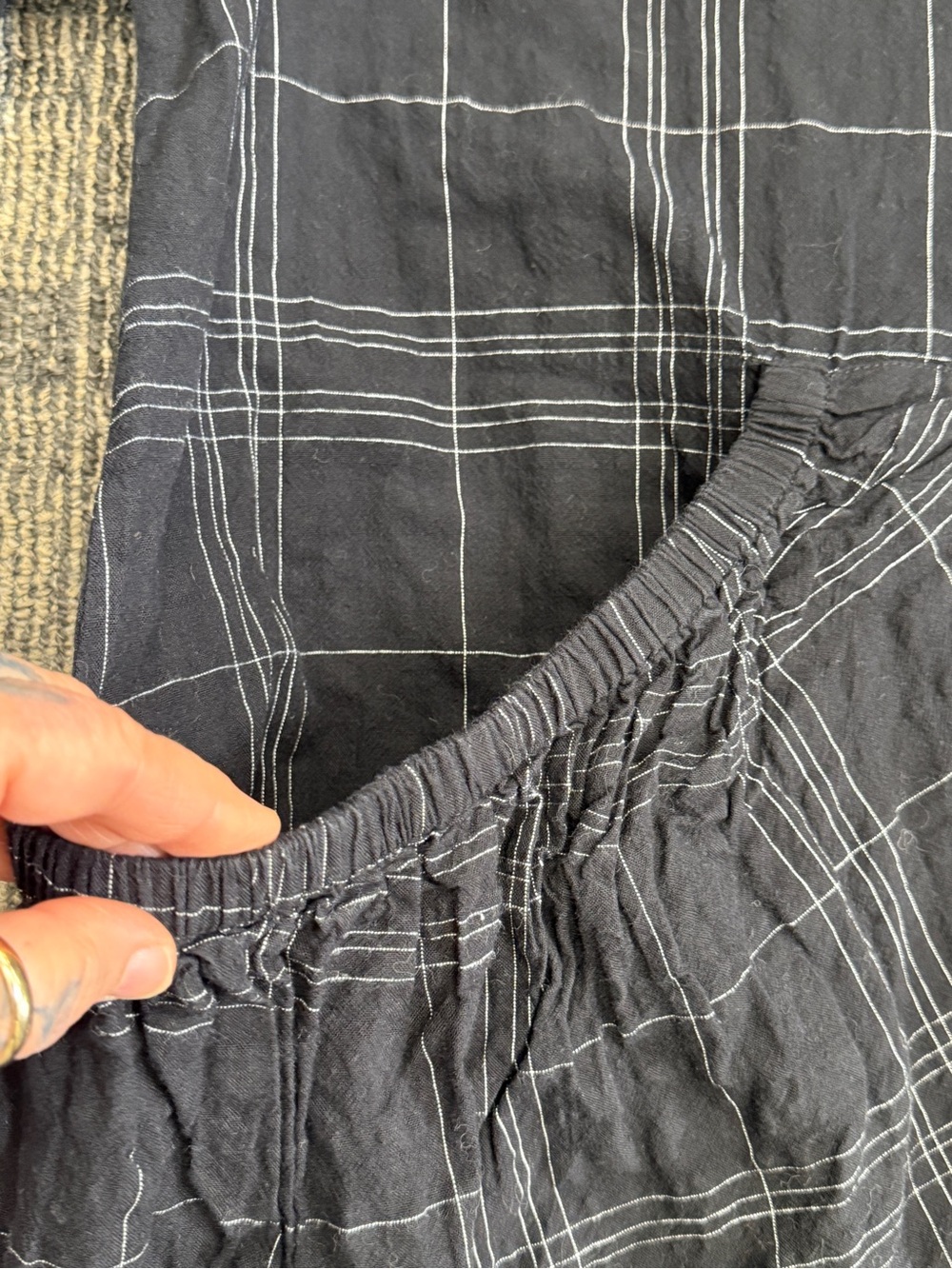 Tulip Black Plaid Cotton Shift Dress Large Pocket Size Small - Picture 6 of 9